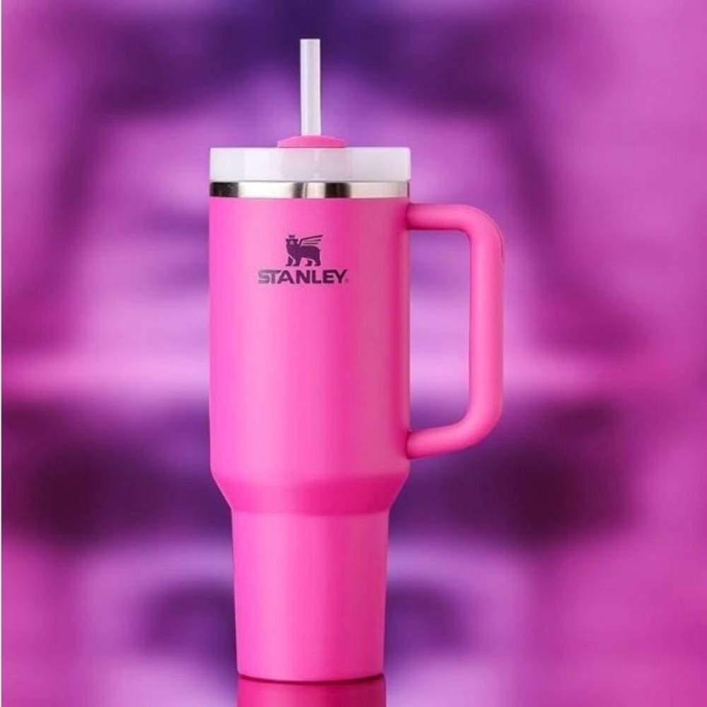 40 oz Stanley Rose Red Travel Mug with Straw